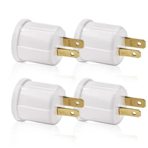 High Quality 4 Pack Outlet to Socket Adapter Plug-in Light to Light Bulb E26 E27 - Picture 1 of 7