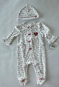 Little Me One Piece With Hat My First Christmas 6 Mo Girl Red White Green NWT. - Picture 1 of 5