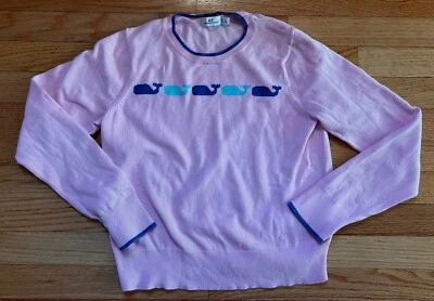Suéter Vineyard Vines Niñas Cuello Redondo Talla Grande Ballenas Rosa Usado en Excelente Condición Foto 1 de 2