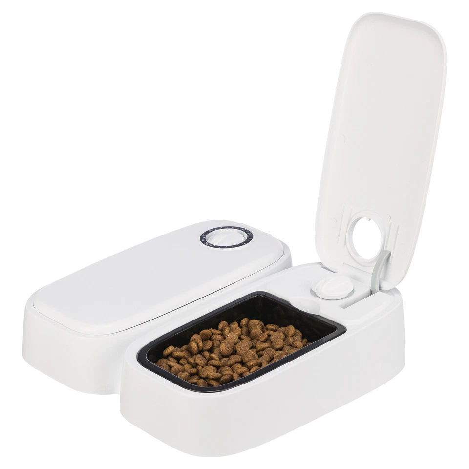 Trixie Futterautomat TX2 für Hunde & Katzen, 2 x 300 ml, weiß, 48h Timer - Bild 1 von 4