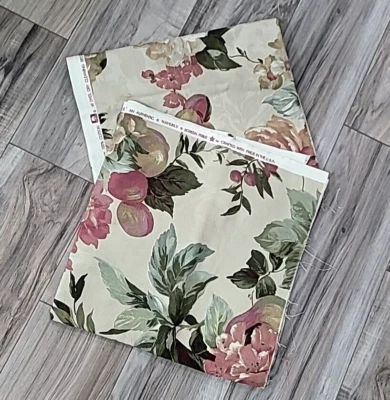 2pcs - Waverly BRAMASOLE Floral Fruit Jacquard Upholstery Fabric Remnants - Image 1 of 4