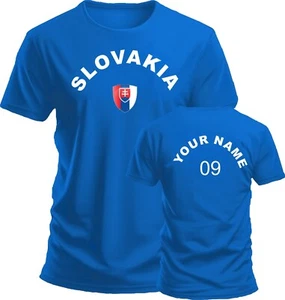 T-Shirt personalisieren Slowakei Fußball Fußball Fans Sport Kostüm Flagge Abzeichen Top - Bild 1 von 2