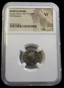 IMPERO ROMANO AR DENARIO LUCIUS VERUS AD 161-169 NGC VF #C23# - Foto 1 di 3