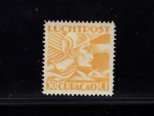 Antillas Neerlandesas 1931 - 1939 30c Alegoría Amarilla Vuelo Correo Aéreo MLH Sc C8 - Imagen 1 de 1