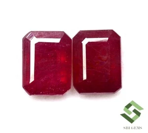 Par de piedras preciosas sueltas tono rojizo 8x6 mm corte octágono rubí natural de 4,44 quilates GF - Imagen 1 de 6