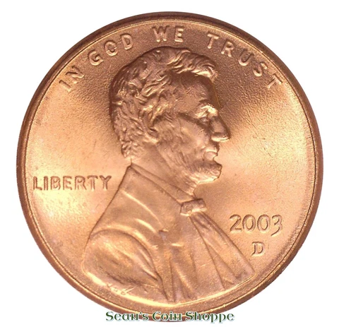 2003 D Lincoln Cent Penny 1C Beautiful Red Uncirculated Denver Ships Free! Cover