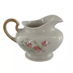HAVILAND Limoges CREAMER Pink Roses Antique Gold Gilt Victorian Discontinued c - Picture 1 of 7