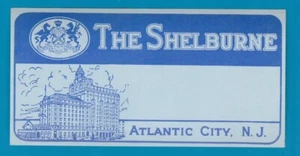 Hotel luggage label USA Shelburne Atlantic City New Jersey #390 - Picture 1 of 1