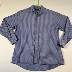 Chaps Mens Shirt Long Sleeve Button Down 15 15 1/2 Purple Blue Stripes Medium - Picture 1 of 9