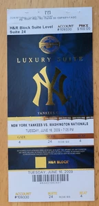 YANKEES gegen NATIONALS LUXURY SUITE TICKET - 17.06.2009 - YANK STADIUM INAUGURAL SEASON - Bild 1 von 2