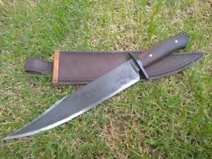 CUSTOM HANDMADE CARBON STEEL BLADE HUNTING BIG BOWIE KNIFE SURVIVAL KNIFE - Picture 1 of 5