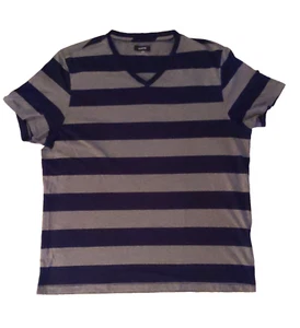 Camisa Alfani Cuello en V, X-Grande, Diseño a Rayas Azules y Grises, ¡Excelente Estado! - Imagen 1 de 3