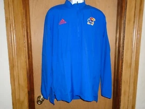 Kansas Jayhawks Adidas Men's Aeroready Long Sleeve Wind Breaker Shirt L NWT - Picture 1 of 4