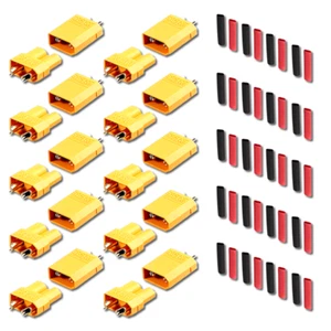 ✅ XT30 XT60 XT90 Hochstrom Goldstecker Buchse Lipo Akku inkl. Schrumpfschlauch ✅ - Bild 1 von 46