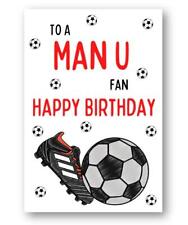 Second Ave Manchester United Fan piłki nożnej Dorośli Dzieci Kartka urodzinowa