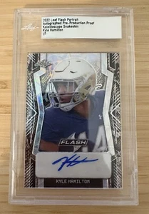 2022 Leaf Flash Football KYLE HAMILTON autografato pre prova pelle di serpente RC #1/1 - Foto 1 di 2