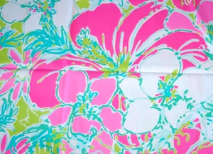 56 X 36" ONE YARD COTTON DOBBY LILLY PULITZER fabric DON'T GIVE A CLUCK - Picture 1 of 7