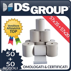 50 ROTOLI TERMICI MM 57x35 METRI + 50 ROTOLI TERMICI MM 57x20 METRI PER POS - Picture 1 of 1