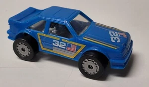 Vintage 1987 Remco Toys Blue Ford Mustang Diecast/Plastic #32 Fox Body Racecar - Picture 1 of 6