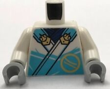 Lego New Minifigure White Torso Ninja Robe w/ Medium Azure Trim Gold Buckle