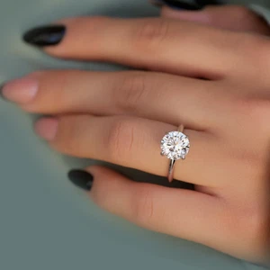2.20 Ct IGI Certified Lab Created Round Cut Diamond Engagement Ring 950 Platinum - Picture 1 of 15