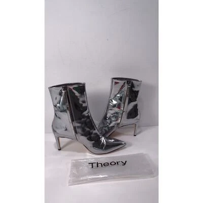 Botines Theory City charol tacón puntiagudo talla 41 NWB 550 metálicos Foto 1 de 4