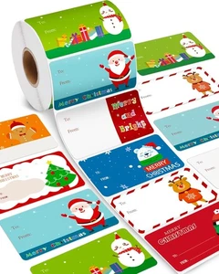 Greingways 500 Christmas Name Tags Stickers - Self Adhesive Labels for Gifts, Ba - Picture 1 of 6