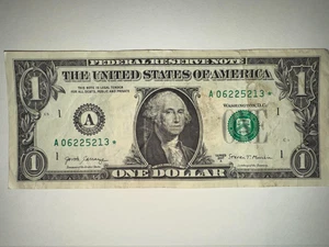 Rare $1 Dollar Bill Banknote Series 2013 Star Note A 06341661 ☆ - Picture 1 of 2
