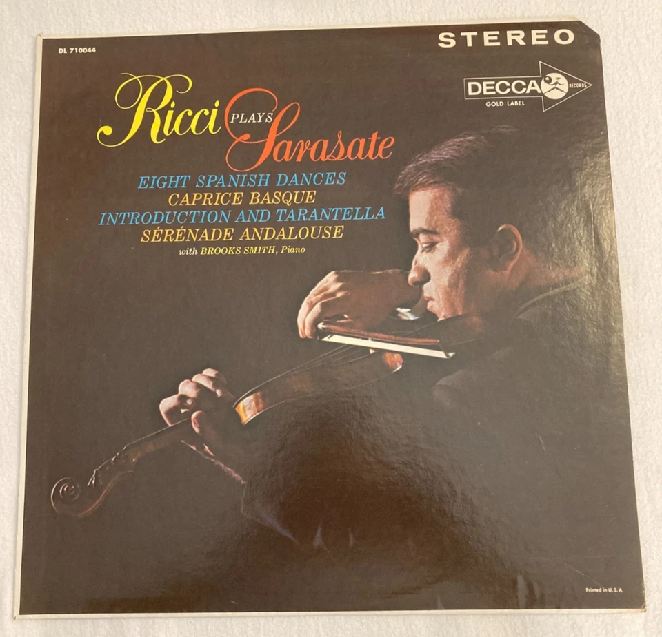 RICCI Plays SARASATE Violin DECCA Gold Label Vinyl Stereo LP DL710044 FREE SHIP - Image 1 of 4