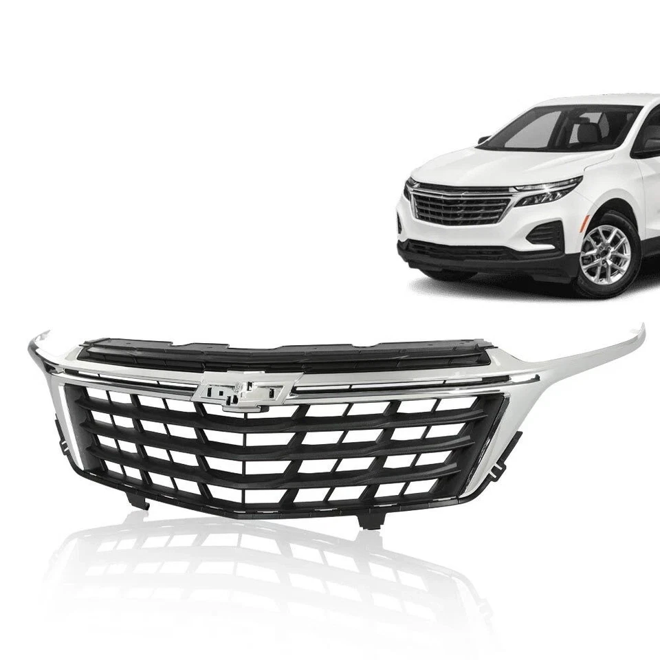 Fit For 2022 2023 Chevrolet Equinox Front Bumper Upper Grille With Chrome Trim - Image 1 of 3