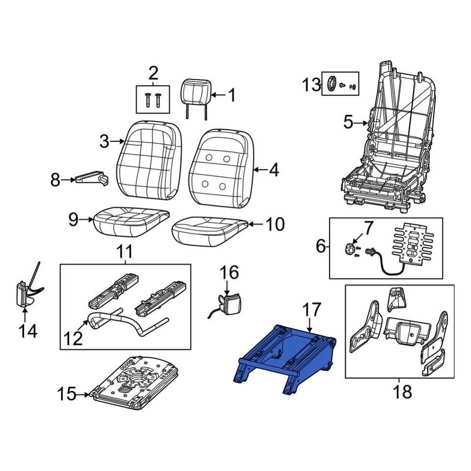 For Ram ProMaster 1500 14-24 Ram 68240434AA Front Right Seat Frame Mounting Base Foto 1 de 1