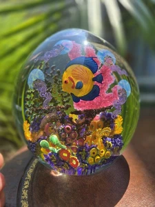 Chris Heilman Art Glass Egg Glass Aquarium, 'Coral Reef' Series Sculpture 2002 - Picture 1 of 24