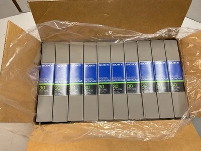 CASE OF 10 SONY BCT-30G/3 UC BETACAM VIDEO CASSETTE TAPES BETA MAX - Image 1 of 4