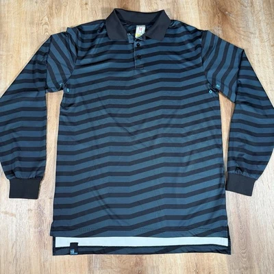 Camisa Polo Burton Snowboards Dryride Para Hombres Manga Media Larga Negra ESQUÍ A RAYAS Foto 1 de 4