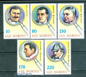 1979 Famous Detectives,Sherlock Holmes,Maigret,Perry Mason,San Marino,M.1175,MNH - Picture 1 of 1
