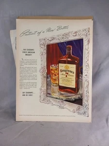 Vintage 1940 Seagram's 7 Print Ad, Portrait Of A New Bottle - Bild 1 von 5
