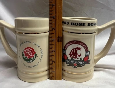 Par de tazas Rose Bowl Champions 2003 de la Universidad Estatal de Washington/Steins WSU Foto 1 de 4