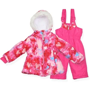 Little Girls Bib Snow Pants and Ski Jacket Water-Resistant Snowsuit For Kids ... - Picture 1 of 6