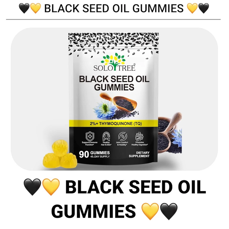 💛 Gomitas de aceite de semilla negra, suplemento de aceite de semilla negra orgánico y prensado en frío 💛 Foto 1 de 4