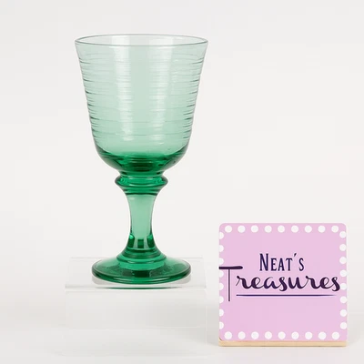 Vidrio copa vintage Libbey SIRRUS español verde acanalado con tallo de agua de 12 onzas Foto 1 de 4