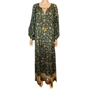 Natural Life Lula Tiered Maxi Dress Floral Multicolor size XL Boho Peasant - Picture 1 of 9