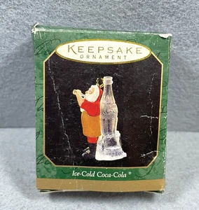 1997 Ice Coca Cola Santa Hallmark ricordo miniatura ornamento nuovo vintage Coca Cola - Foto 1 di 8