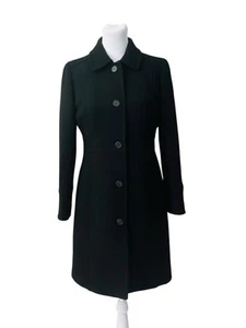 Abrigo de día clásico para dama J.Crew 4P negro doble tela lana aislante - Imagen 1 de 12