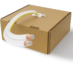 16AWG Speaker Wire 100 FT, 16/2 Gauge Audio Wire White - FAST SHIPPING - Picture 1 of 7