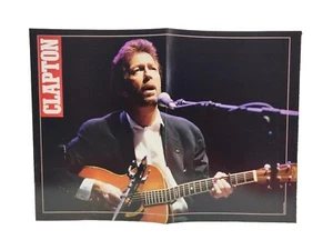 Póster extraíble de revista a todo color de Eric Clapton de 2 páginas 15x11 vintage rock - Imagen 1 de 1