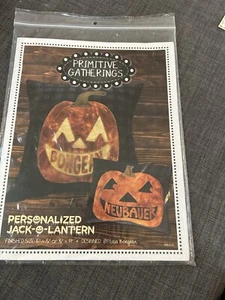 Primitive Gatherings Jack-O-Lantern Personalized Wool Appliqué Pattern - Picture 1 of 2