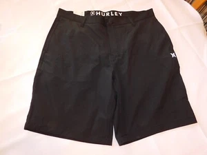 Hurley Men's Board Shorts Swim Short Size 34 Hybrid Walkshort Quick Dry Black - Picture 1 of 4