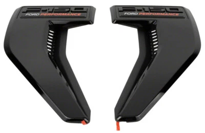OEM NEW 21-25 Ford Performance F150 Fender Vent Emblem SET LH + RH KIT Black - Image 1 of 4