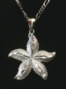 Vintage Sterling Silver Unique Starfish Pendant Necklace. Make Offer! #1396 - Picture 1 of 8