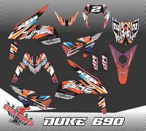DUKE 690 2012 - 2021 Supermoto SEMI CUSTOM GRAPHICS KIT CYCLOP2 - Bild 1 von 1